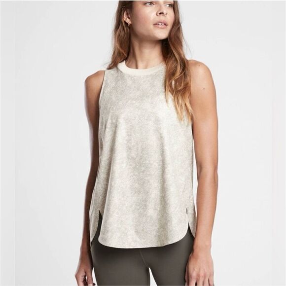 Athleta Women’s White Off White Zephyr Refine Viper Snakeskin Patterned High Cre - Picture 1 of 9